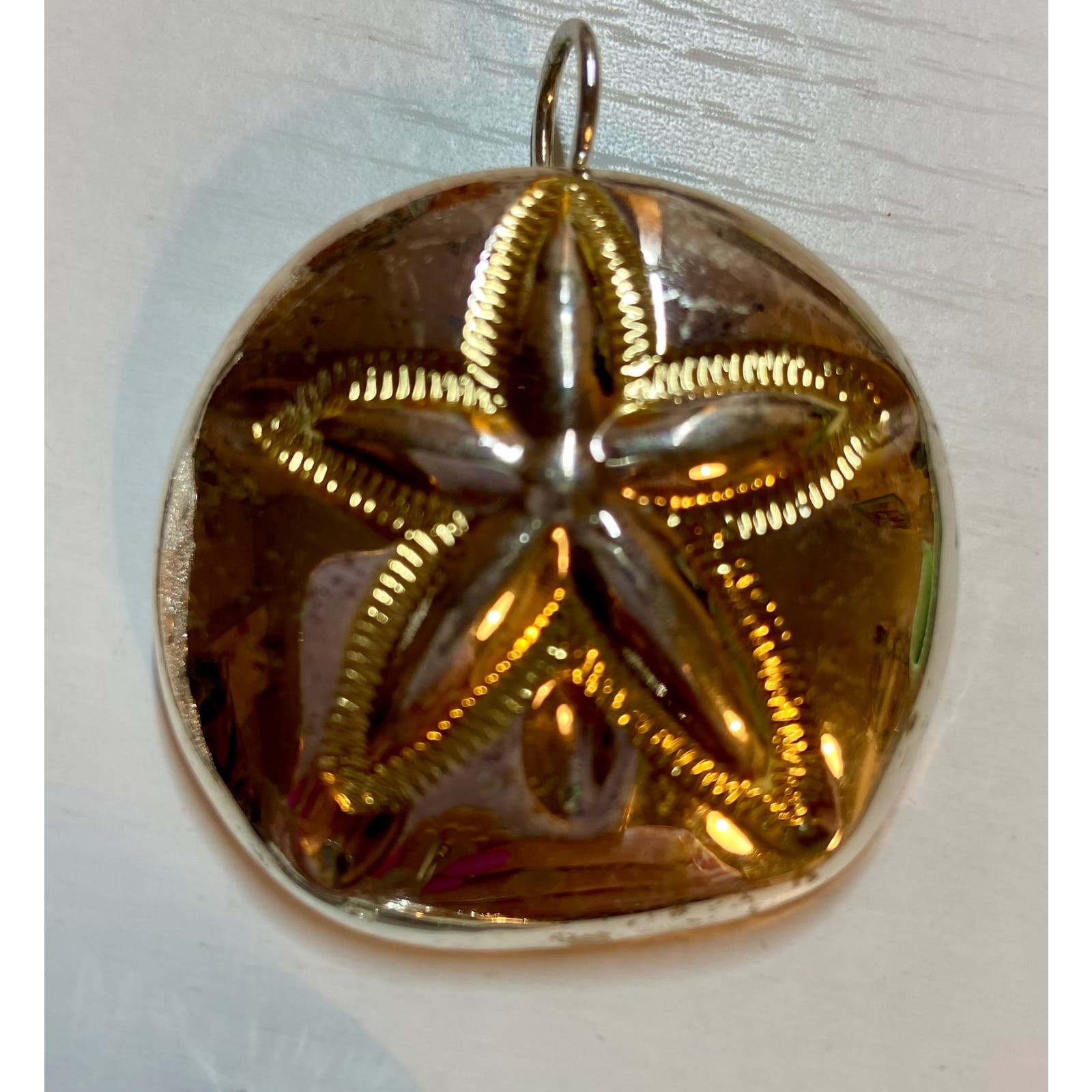 Vintage Best Gold Tone Sand Dollar Pendant And Brooch